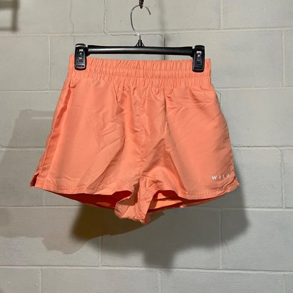 Wilo The Label Women's 2 in 1 Running Short Peach Athletic Activewear Workout - Picture 9 of 10